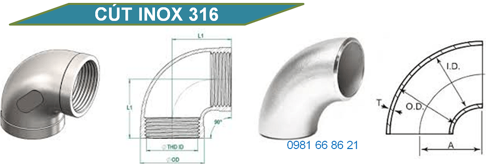 cút inox 316 