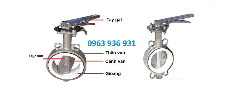 Van bướm inox tay gạt 4