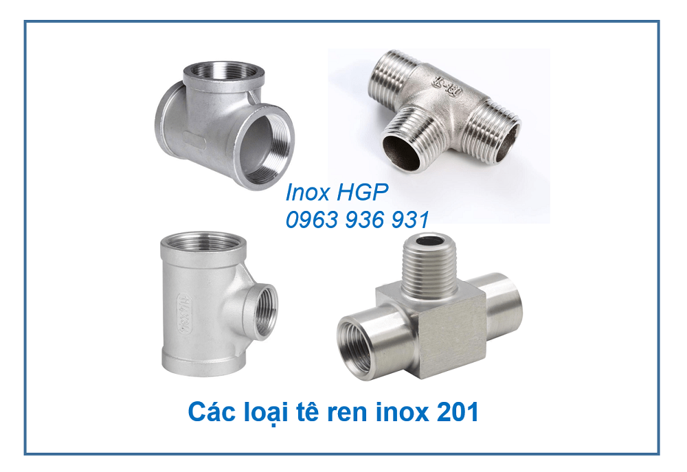 Tê ren inox 201 