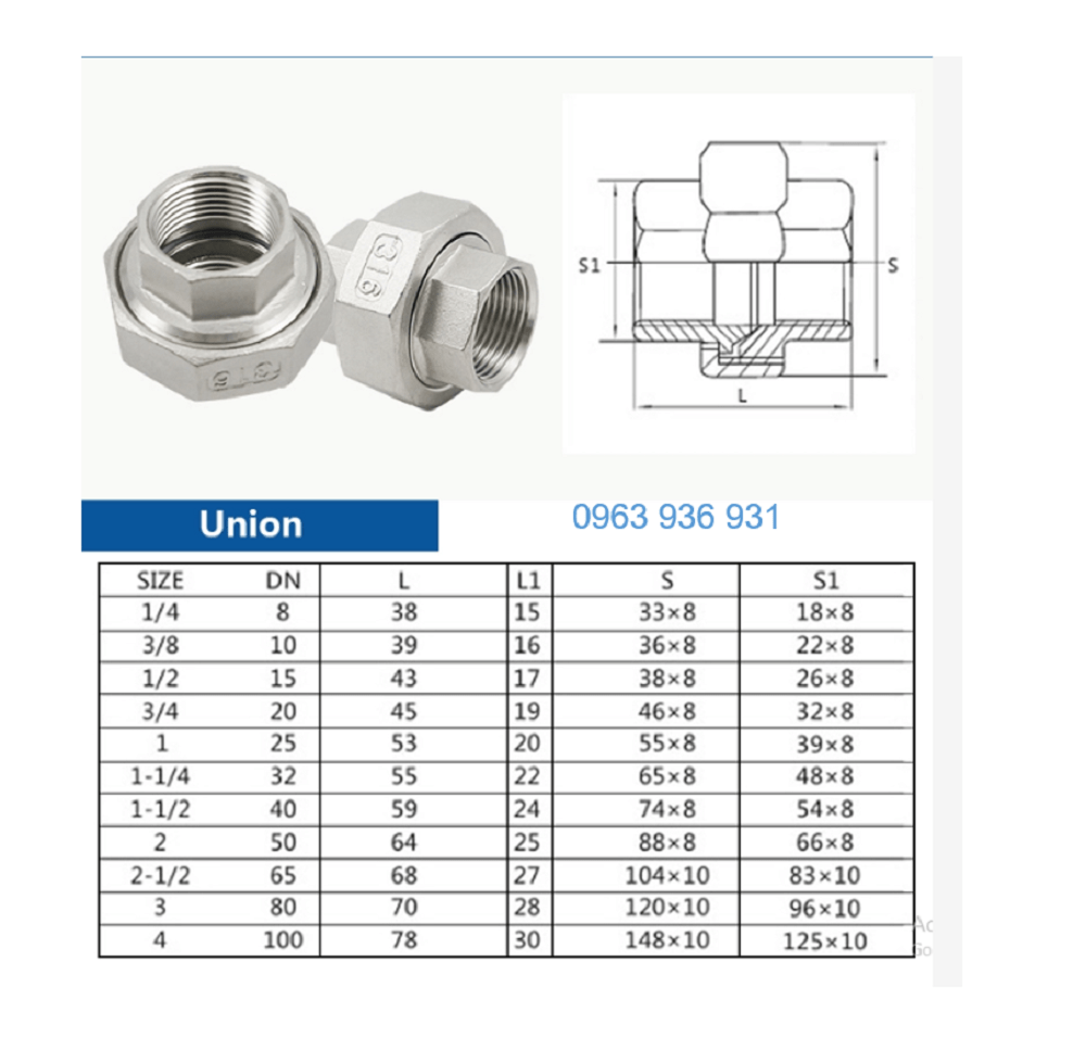 Rắc co inox 304 | Ưu điểm ứng dụng | Sẵn hàng | Giá tốt