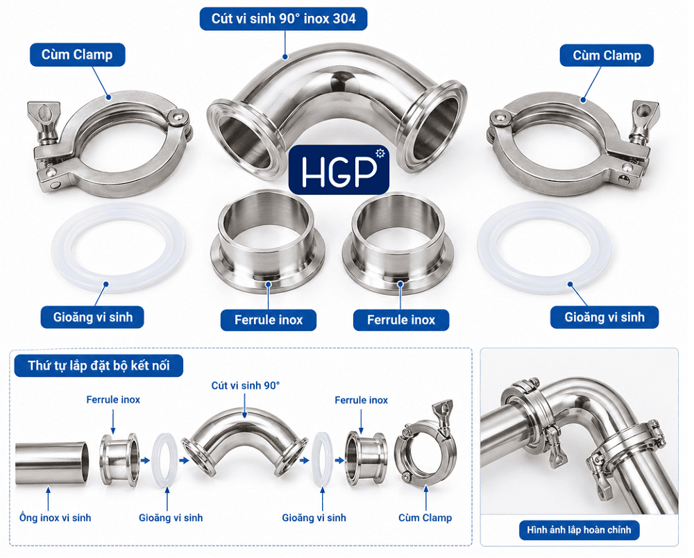 cút vi sinh nối Clamp 7